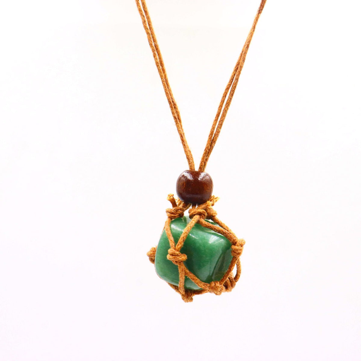 Hand-woven Niche Natural Stone Crystal Mesh Bag Pendants