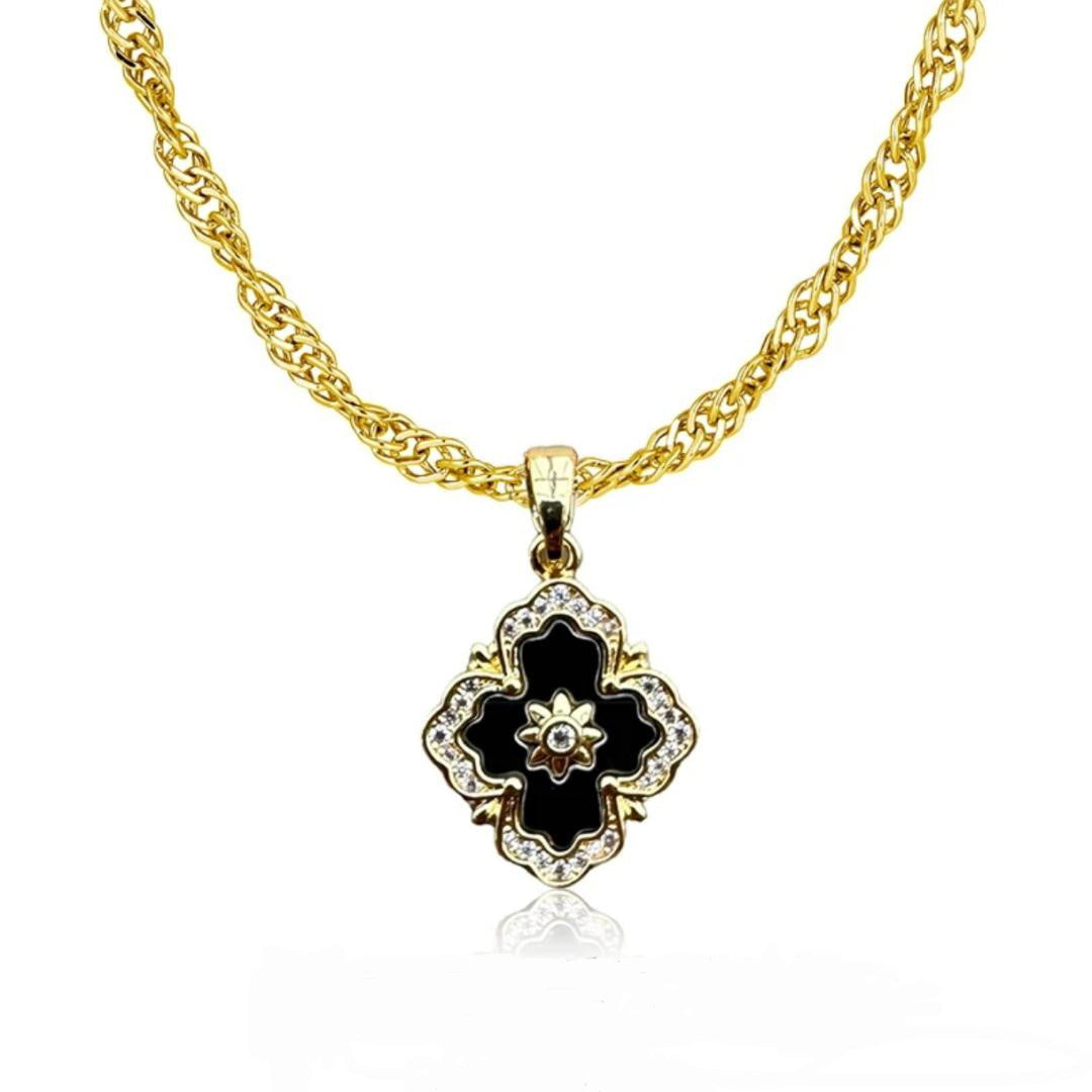 Shell Four-leaf Flower Diamond Clover French Pendants