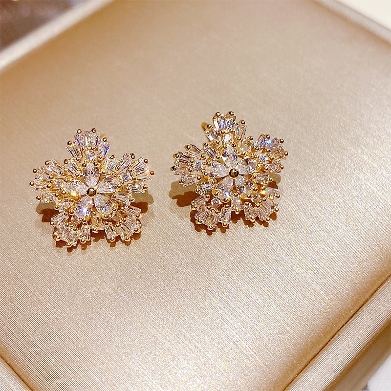 Flower Collection Real Gold Plating Quality Sweet Earrings