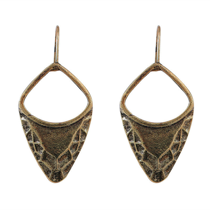 Women's Bohemian Style Vintage Geometric Ear Water Drop Metal Alloy Stud Earrings