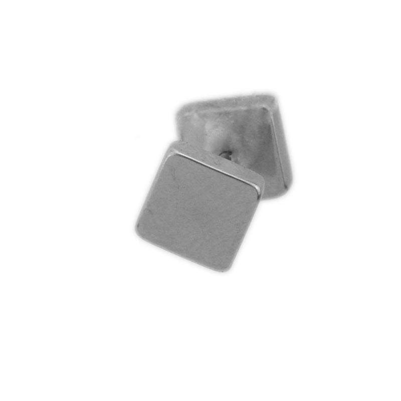 Women's & Men's Ear Positive Edge Titanium Steel Stainless Stud Earrings