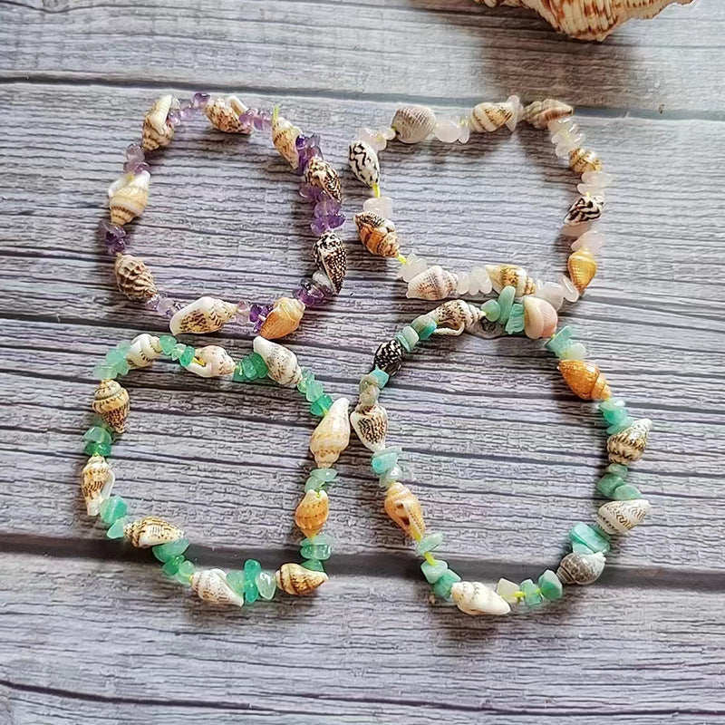 Ocean Style Natural Gravel Shell Conch Small Bracelet