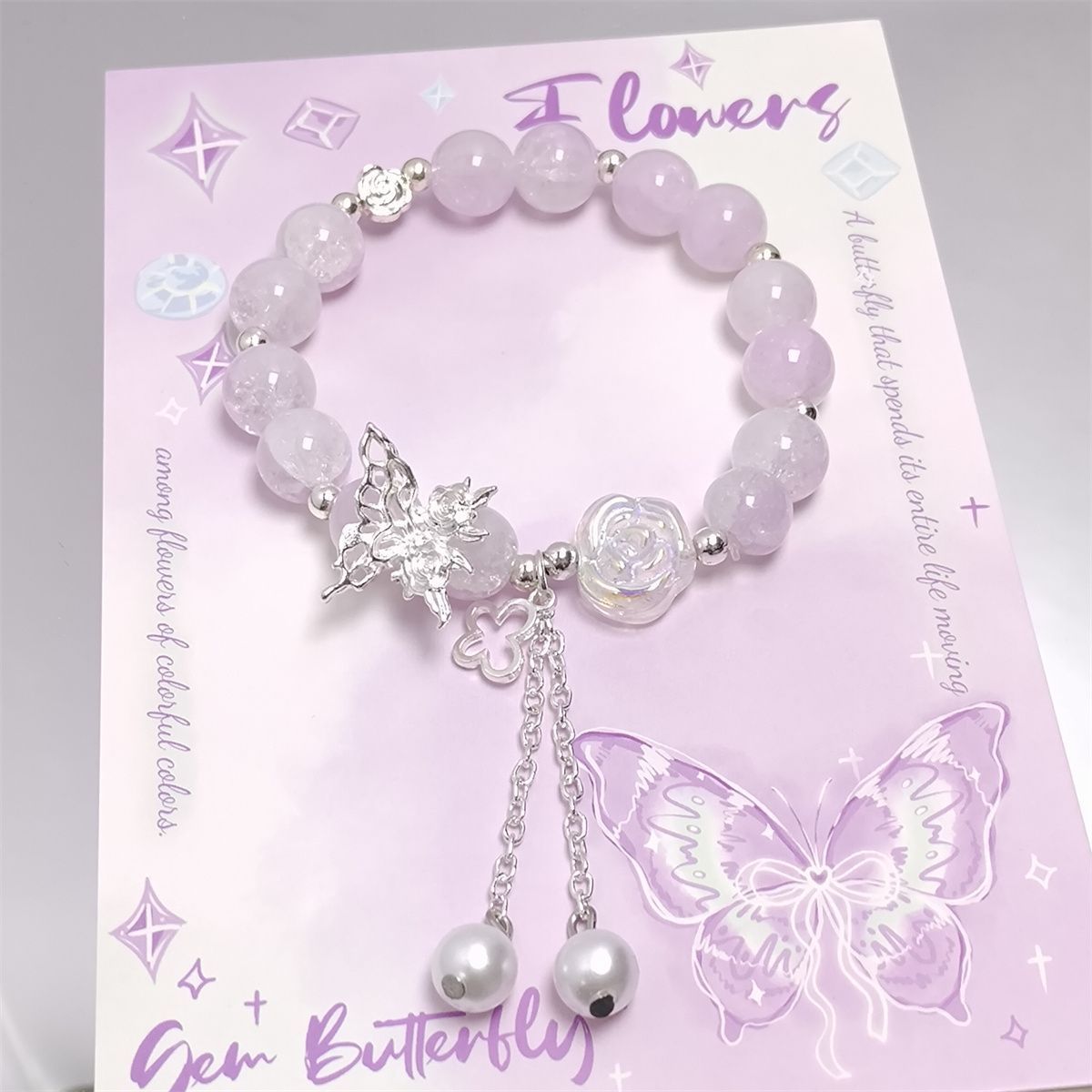 Children's Style Sweet Butterfly Pearl Small Fresh Bracelets
