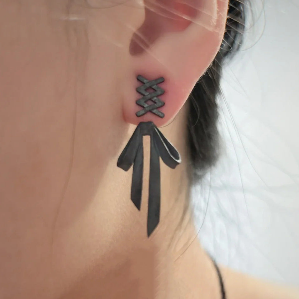 Women's Ribbon For Elegant Simple Temperamental Minority Advanced Design Light Luxury Earrings