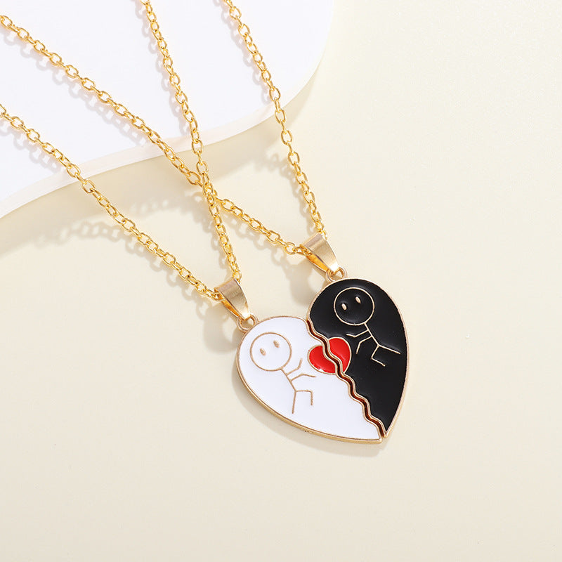 Love Couple Fashion Heart-shaped Magnetic Suction Necklace
