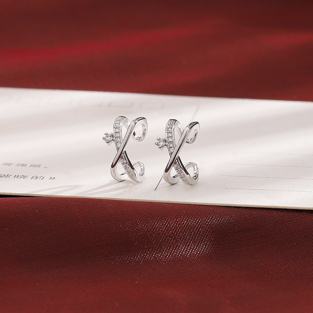 Cross Female French Style Temperament Sweet Cool Ear Clip