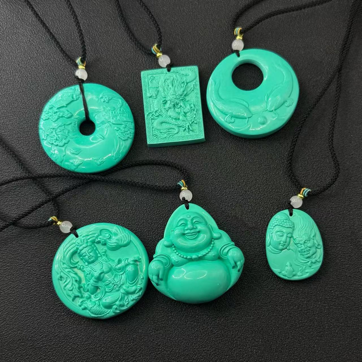 Broadcast Turquoise Magnesite Sculpture Buddha Crafts Ethnic Pendant