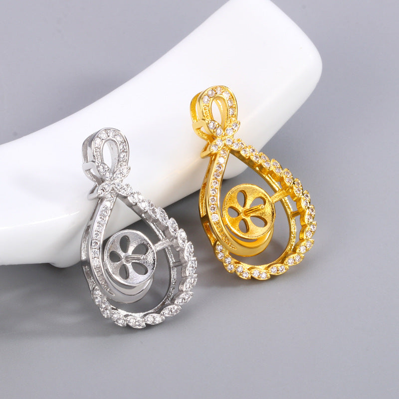 Women's Pearl Fashion Micro Inlay Empty Holder Pendant