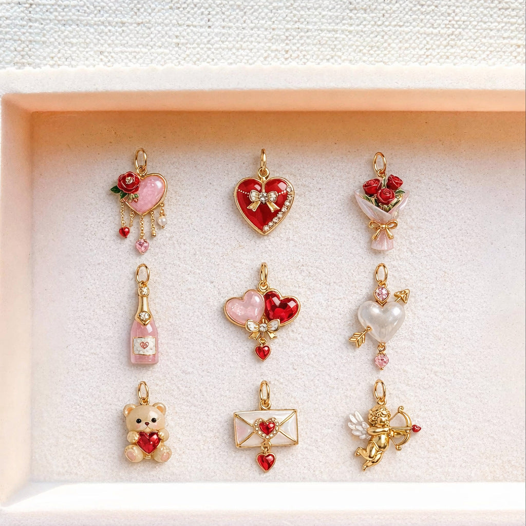 Day Love Bear Dripping Oil Painted Color Pendants