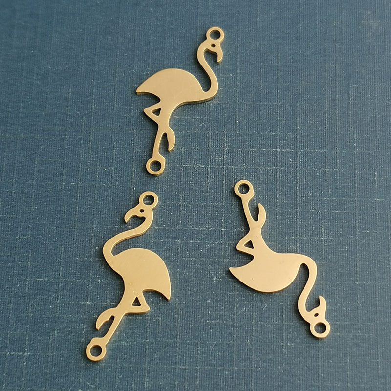Hand Polished Red-crowned Crane Stainless Steel Pendant