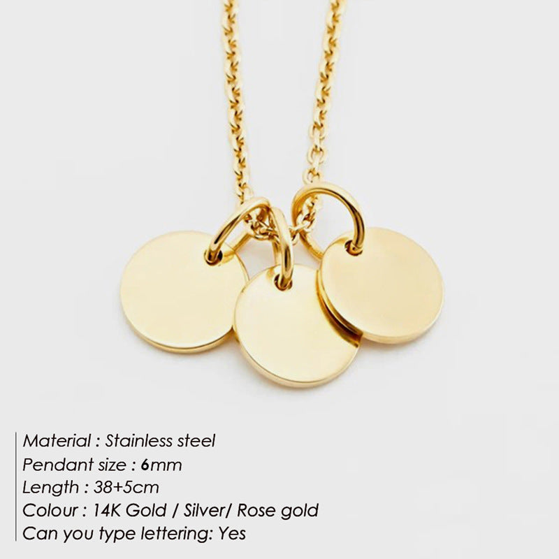 Innovative Attractive Personalized Stainless Steel Round Necklace