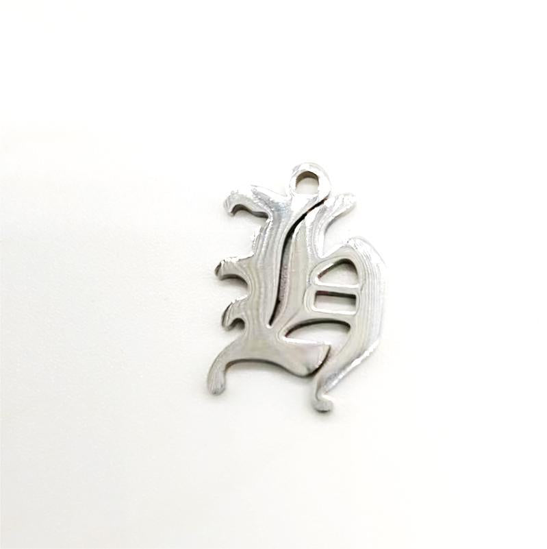 Titanium Steel Retro Alphabet Outer Hole Round Artistic Pendant