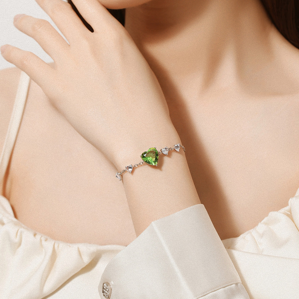 Heart Cool Mint Green Lovely Light Luxury Exquisite Rings