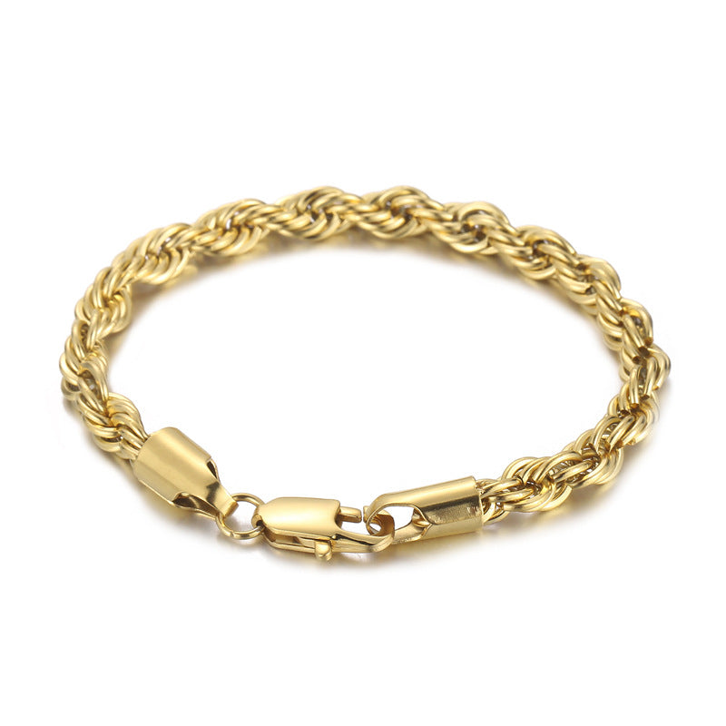 Men's Simple Buckle Hemp Flowers Chain Twisted String Fashion Bracelet