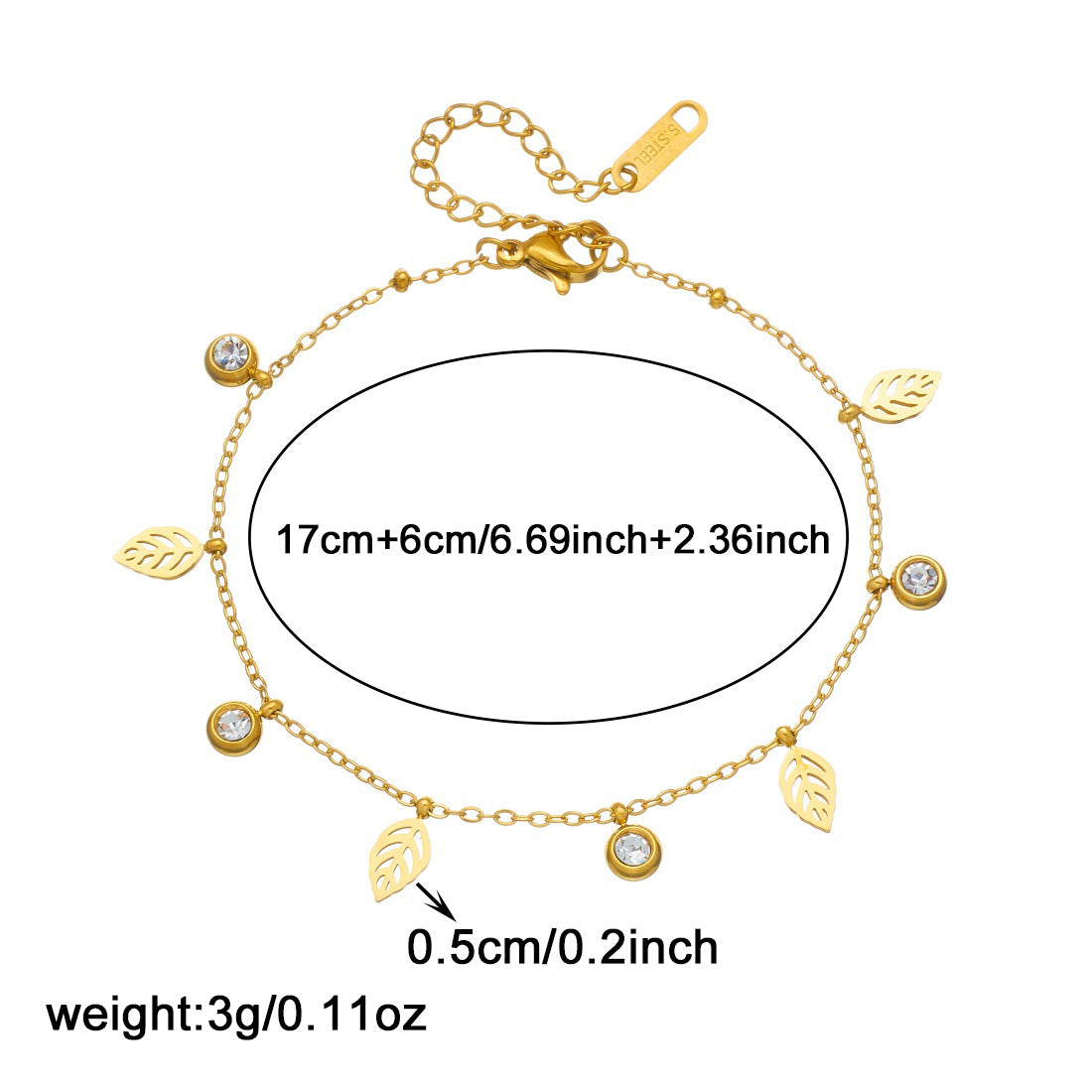 Fashion Simple Gold-plated Diamond Round Hollow Bracelet
