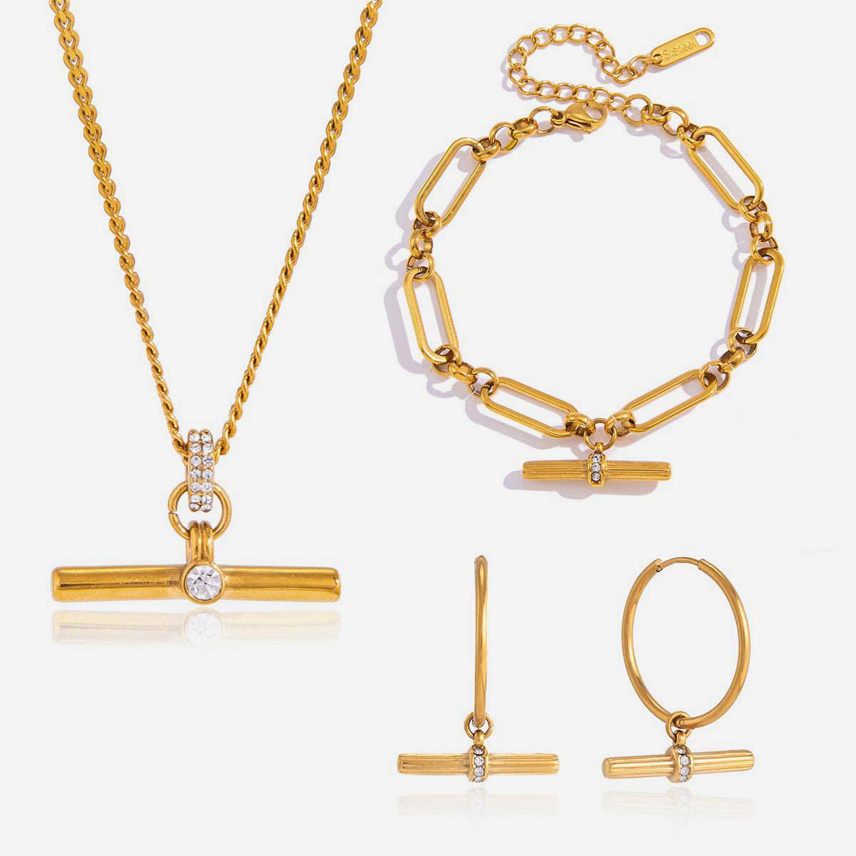 Titanium Steel Light Luxury Minority High-grade Jewelry Set