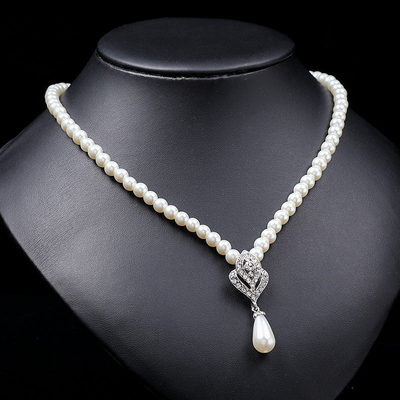 Pearl Suit Female Light Luxury Minority Sweater Jewelry Set