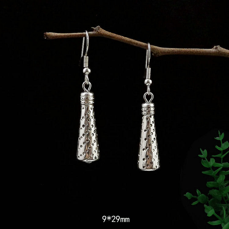 Women's Tibetan Sier Miao Eardrops Classical Ethnic Style Earrings