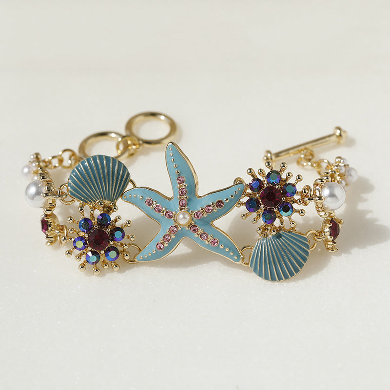 Women's Beach Vacation Style Ocean Starfish Shell Fashion Bohemian Rings