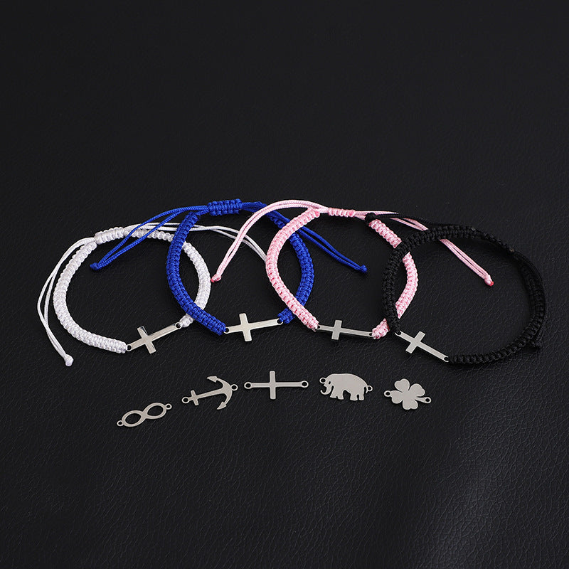 Stainless Steel Cross Shelf Woven Hand Bracelets