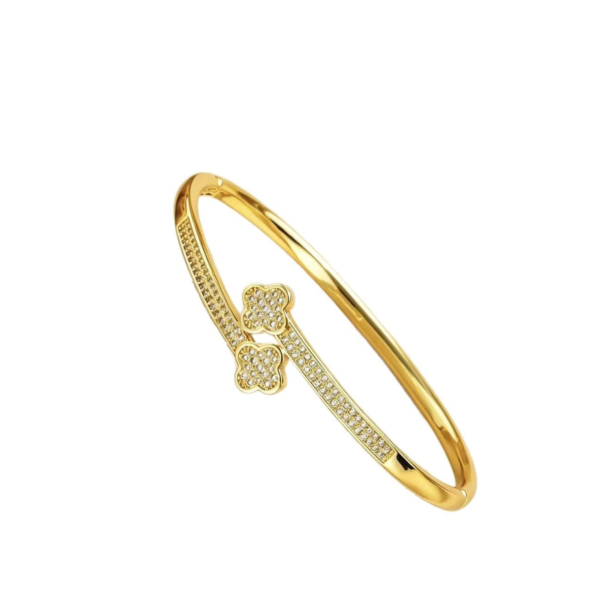 Women's Four-leaf Clover Diamond High-grade Gold-plated Light Luxury Joker Gift Bracelet
