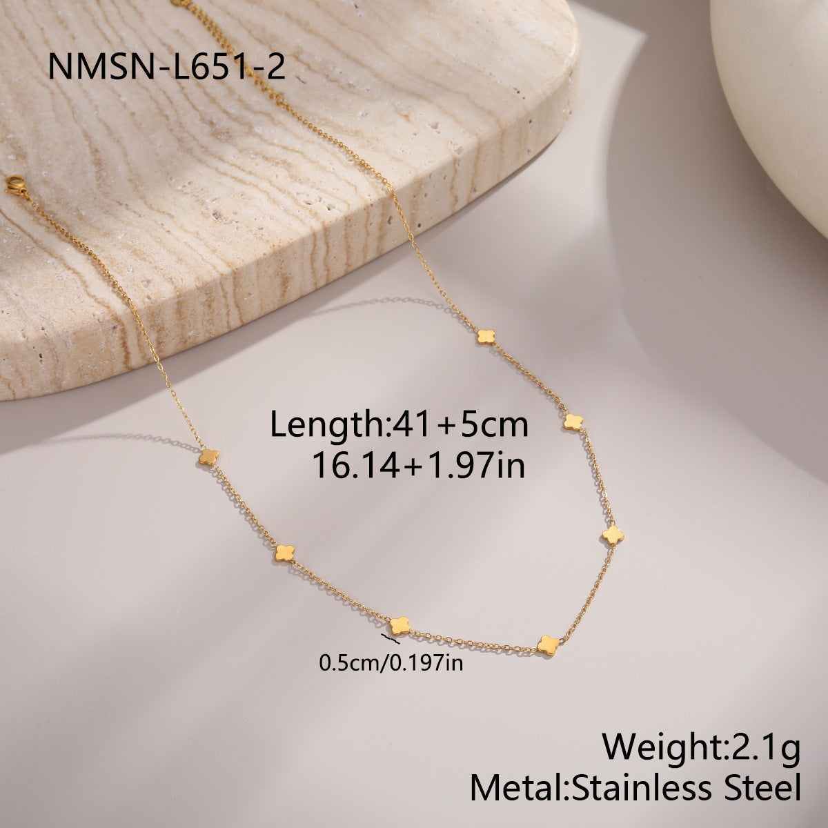 Stainless Steel Light Luxury Sweet Cool Star Moon Heart Niche Necklace