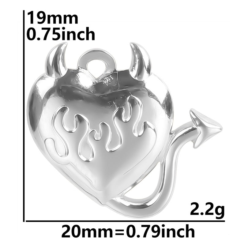 Hip Hop Little Devil Stainless Steel Real Gold Necklace