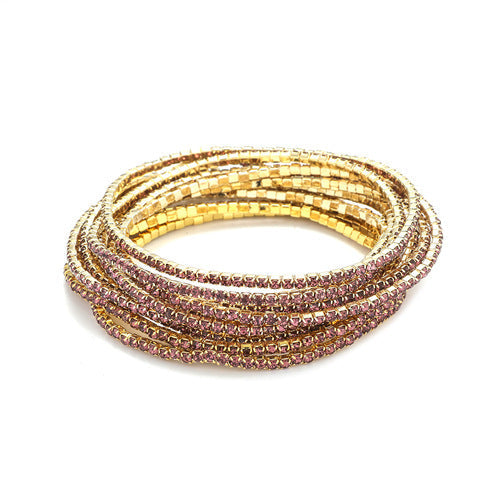 Rhinestone Stretch Bridal Korean Single Row Bracelet