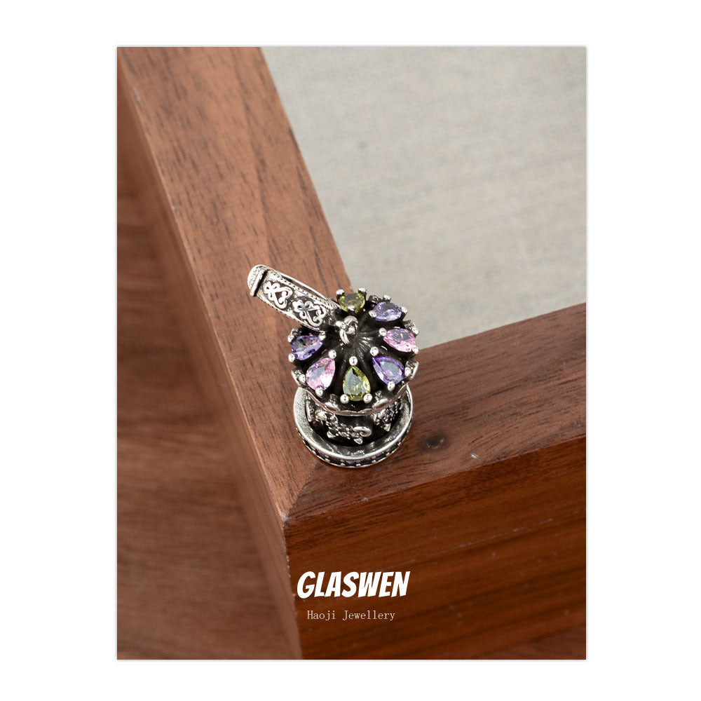 Zircon Carousel Hip Hop Design High Pendants