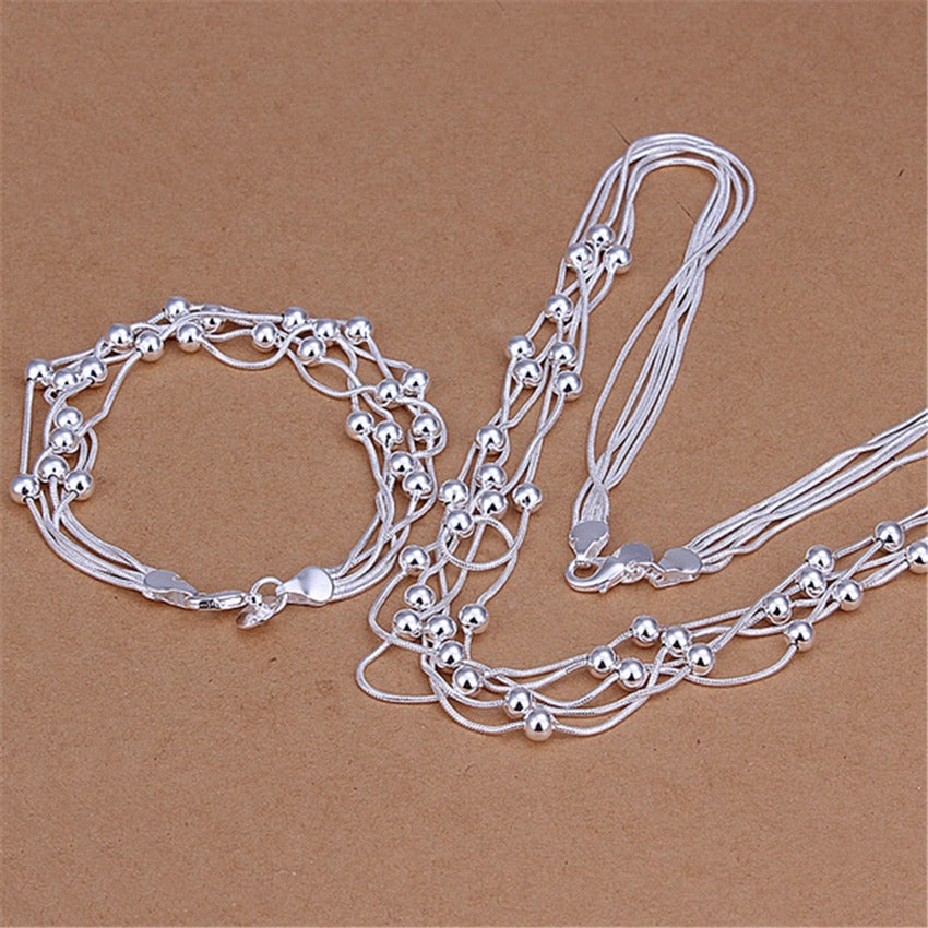 Fine Sier Plated Five Line Light Necklaces