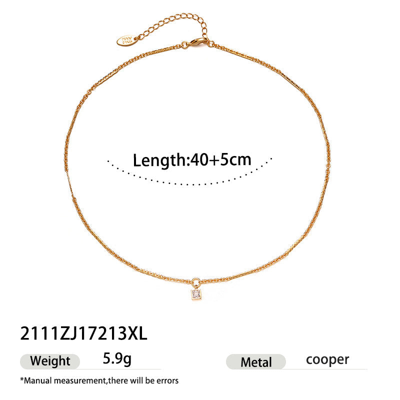 Women's Emerald Zircon Inlaid High-grade Light Luxury Elegant Necklace