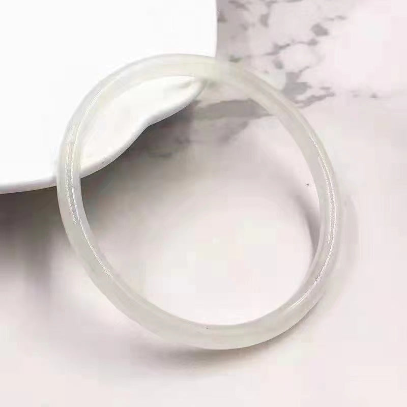 Women's Natural Chalcedony Jingle Bell One Step At Time Love Send Bracelet