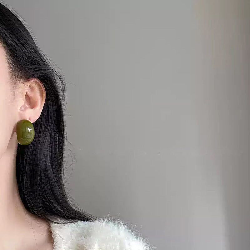 Sier Needle Acrylic Shaped Casual Fashion Simple Stud Earrings