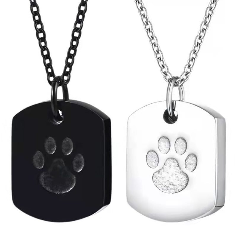 Titanium Steel Cinerary Casket Stainless Dog Pendants