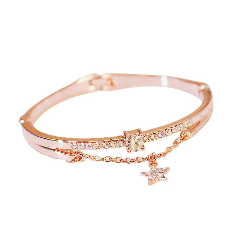 Korean Style Five-pointed Star Simple Heart Bracelet