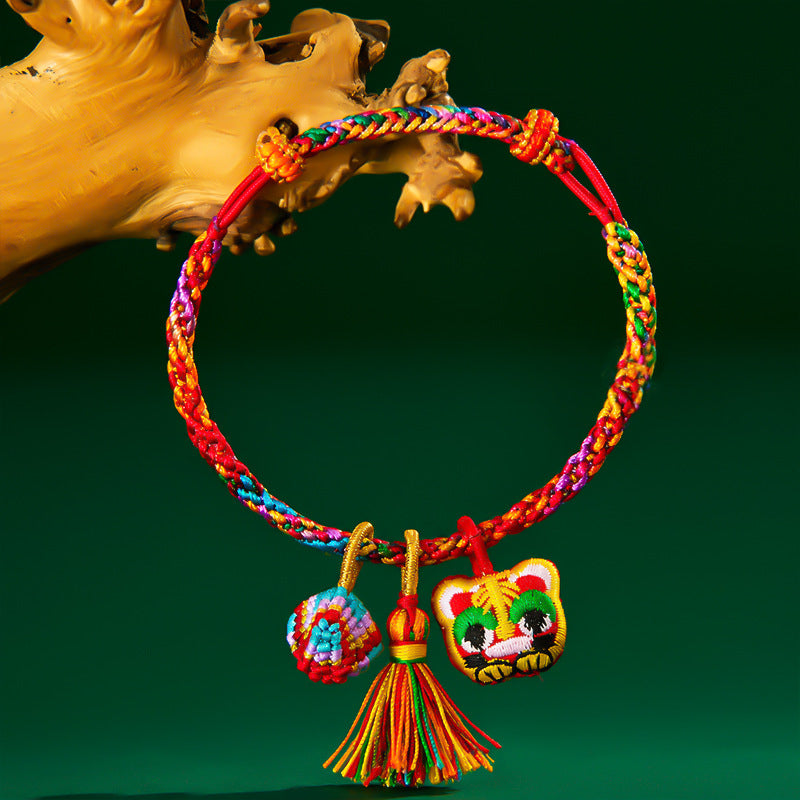 Dragon Boat Festival Colorful Rope Carrying Strap Handmade Braided Adult Bracelet