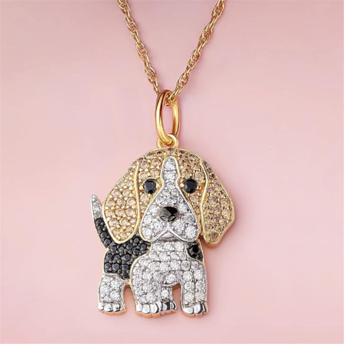 Cute Beagle Dogs Exquisite Zinc Alloy Die-cast Cartoon Necklace