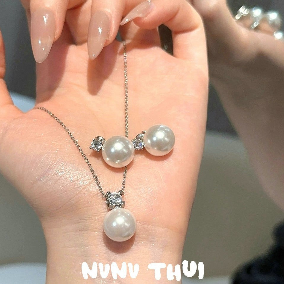 Tears Princess Australia White Pearl Gem Deep Sea Shell Pearls Necklace