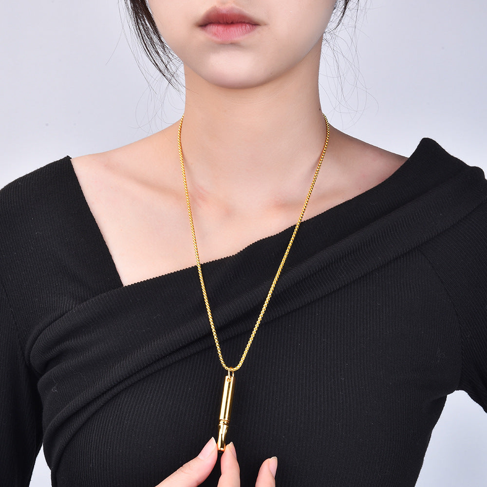 Titanium Steel Detachable Breathing Smoking Cessation Affordable Luxury Fashion Clavicle Pendant