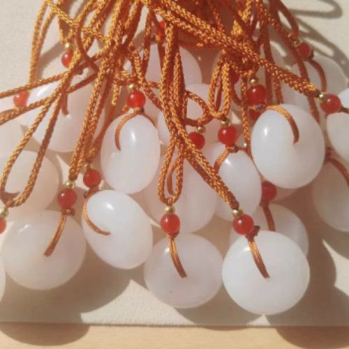 Natural White Jade Safety Buckle Live Pendants