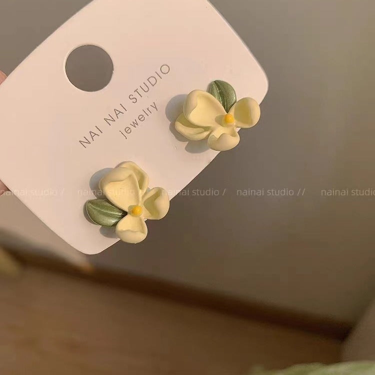 Women's Gardenia Fresh Flowers Spring Niche Design Earrings
