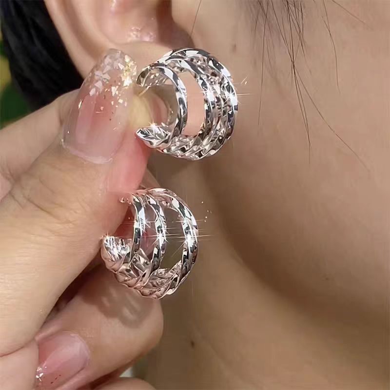 Women's Of Sier Big Hoop Light Luxury High-grade Ear Earrings