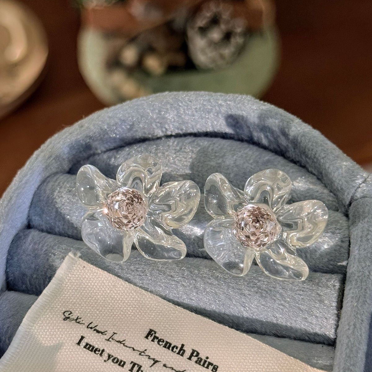 Women's Fairy Sweet Transparent Rose Cut Flower Fashionable Rings