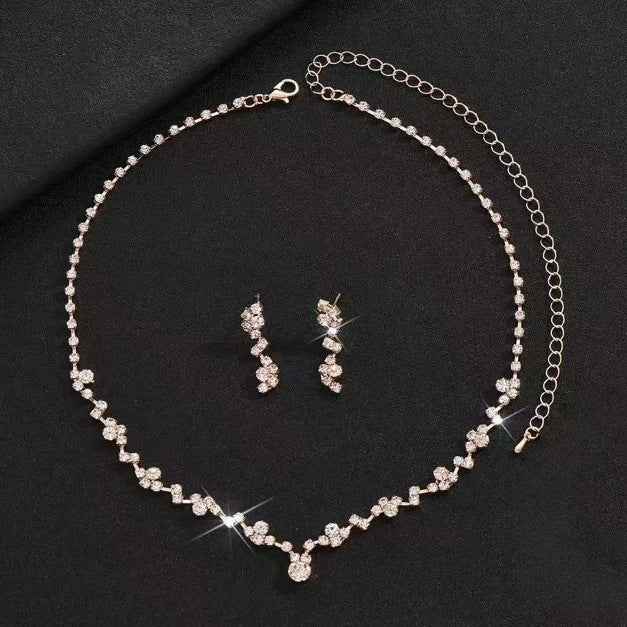 Fashion Elegant Rhinestone Suit Bride Female Jewelry Set