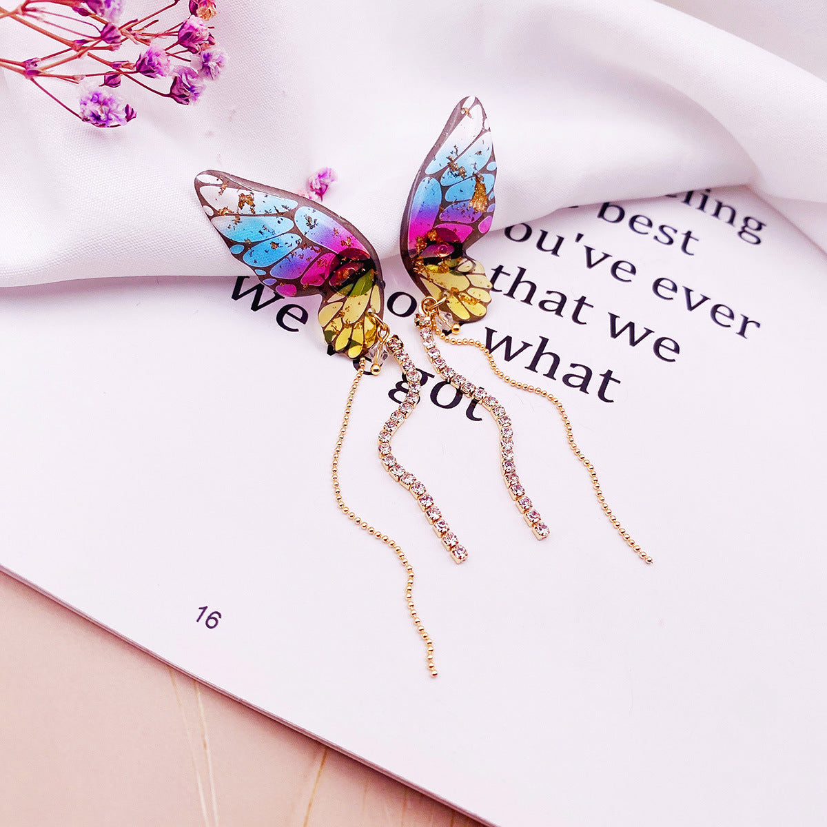 Women's Fashion Three-dimensional Butterfly Personalized Simple Long Rings