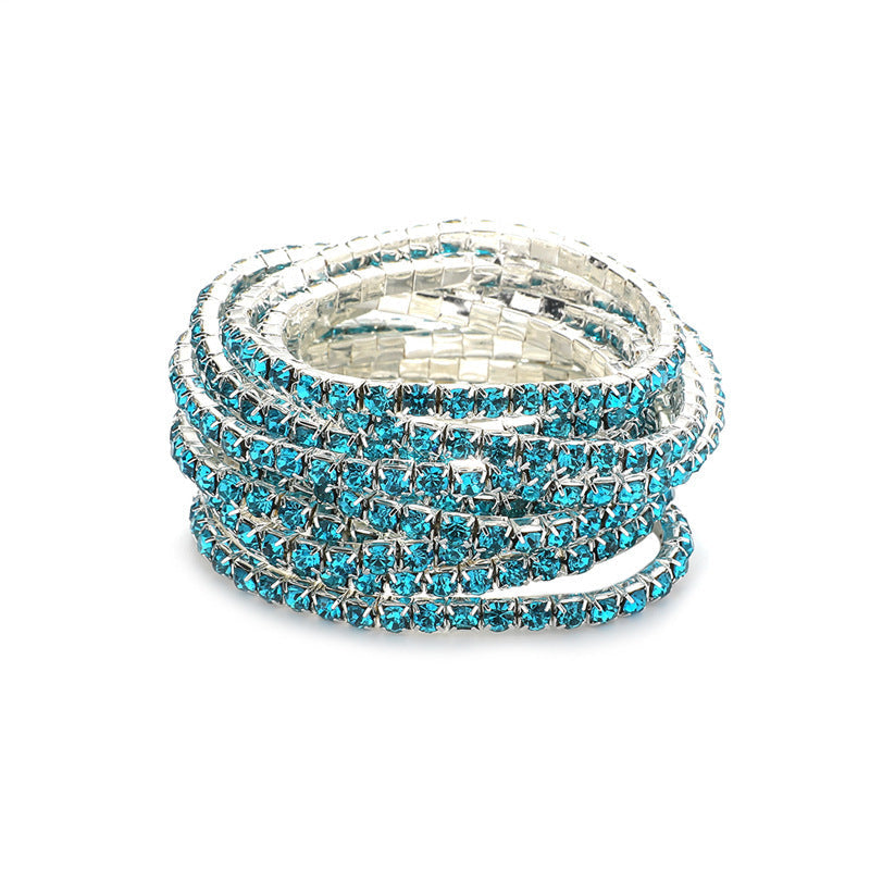Rhinestone Stretch Bridal Korean Single Row Bracelet