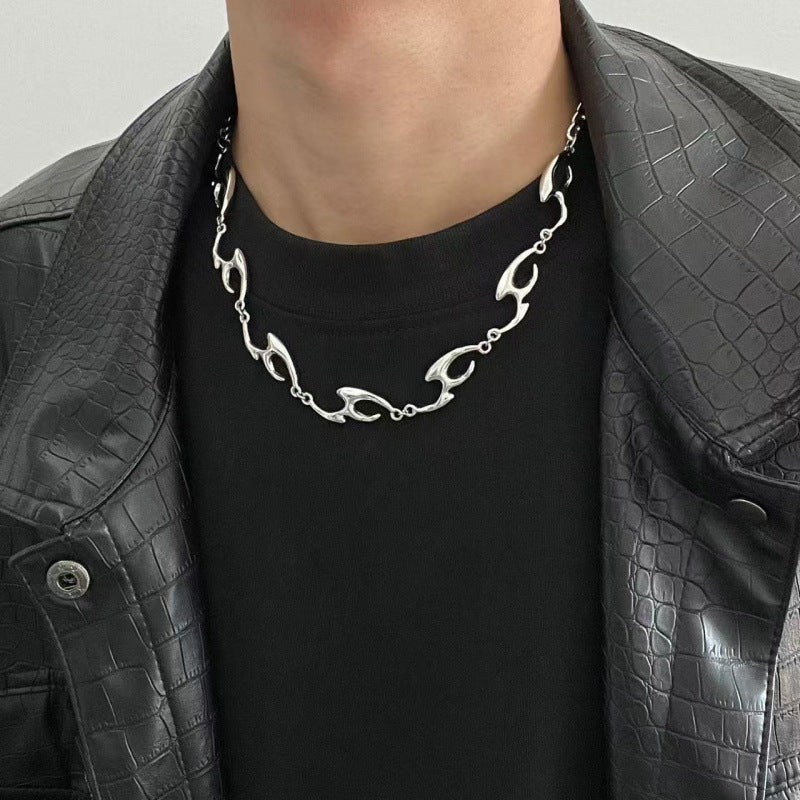Women's & Men's Texture Hip Hop Design High Sense Clavicle Chain Necklaces