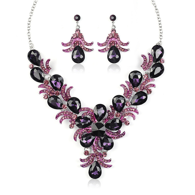 Bridal Female Wedding Suit Diamond Alloy Necklaces