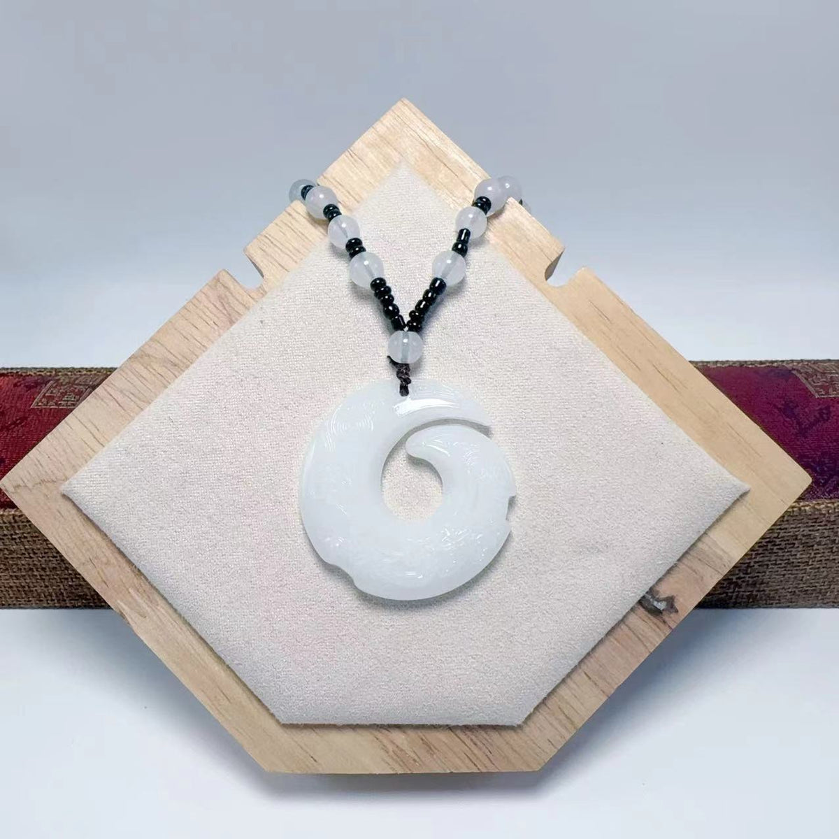 Women's & Men's Comes Ethnic Style Imitation Jade Peace Buckle Long Sweater Pendant