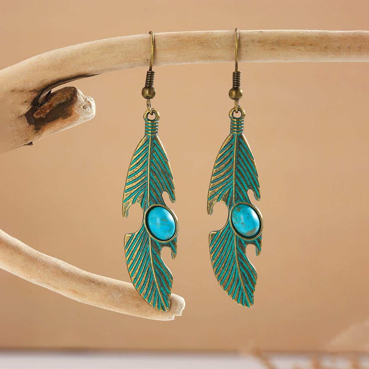 Women's Bohemian Style Vintage Geometric Ear Water Drop Metal Alloy Stud Earrings